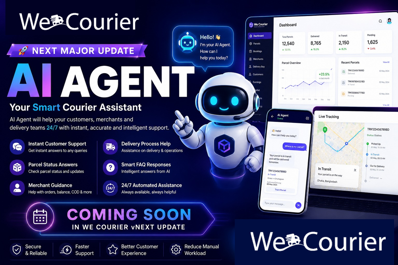 We Courier - Courier and logistics management CMS with Merchant,Delivery app - 1